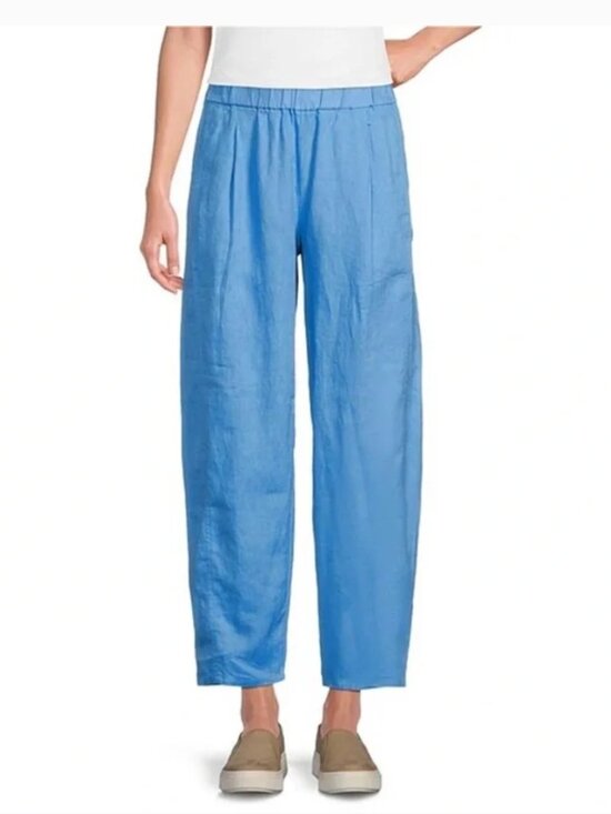 Eileen Fisher Pants - Eileen Fisher Organic Linen Lantern Barrel Leg Pant in Azure L